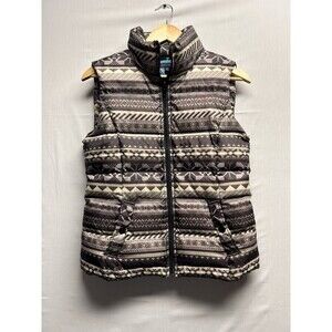 Tommy Hilfiger Puffer Vest Womens Small Nordic Snowflake Full Zip Warm